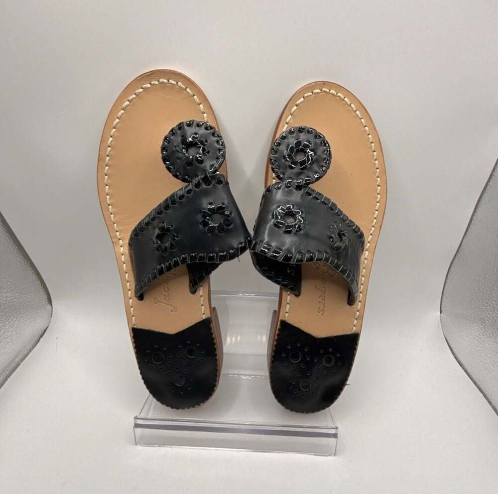 Jack Rogers Palm Beach Thong Sandal in Black